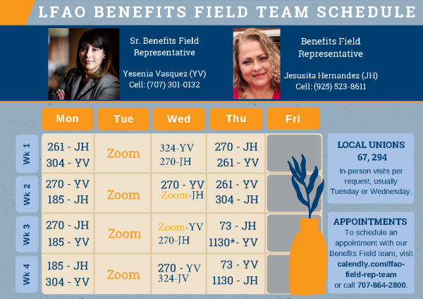 LFAO Benefit Field Rep Sched 202601